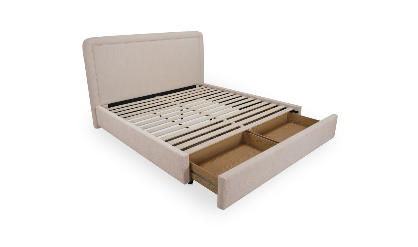 Simon Storage Bed Flecked Beige