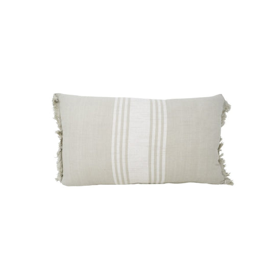 Snow Grey Striped Cushion