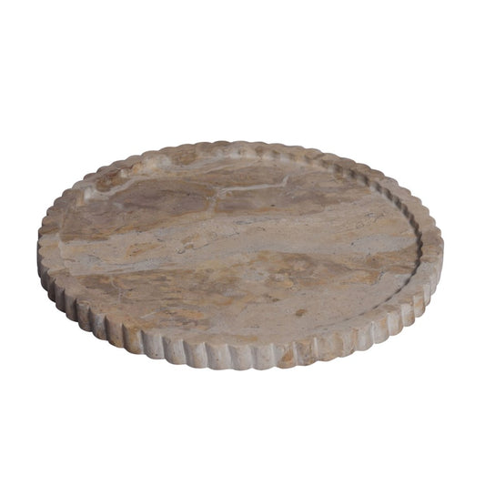 Delphi Round Leopard Marble Tray