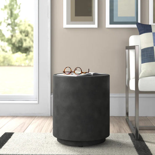 Black Cement Side Table