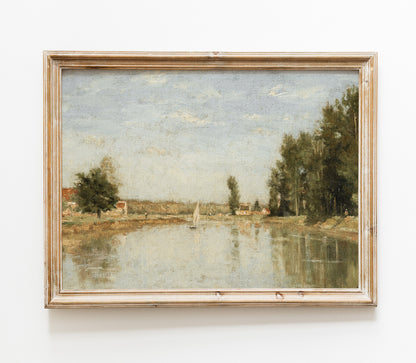 Vintage Nautical Landscape Art Print L0111