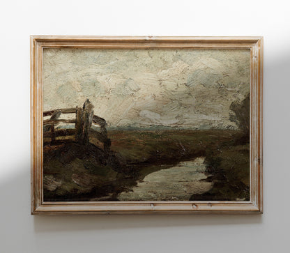 Vintage Farm Landscape Art Print L0117