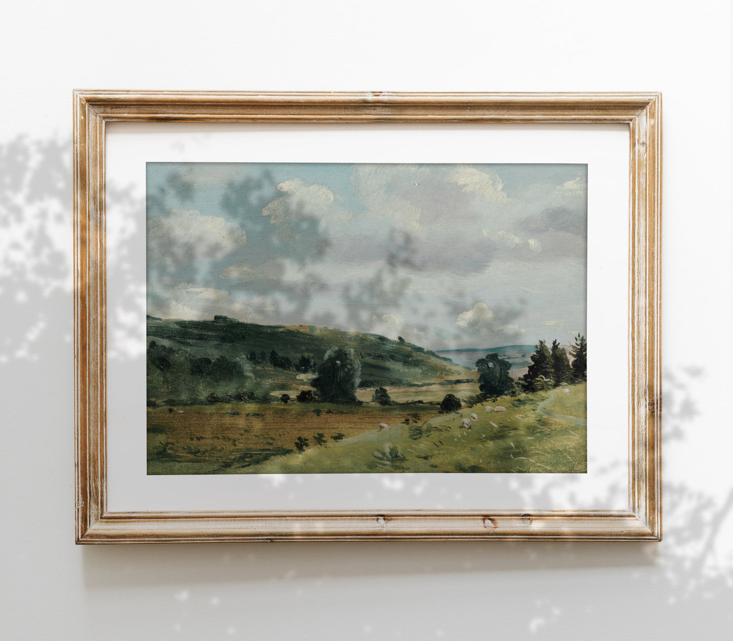 Vintage Green Field Landscape Art Print L0159