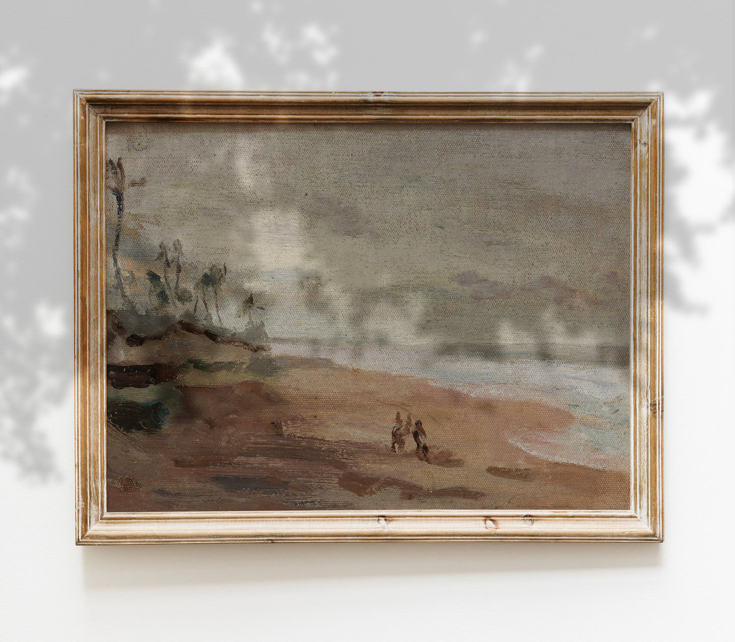 Antique Overcast Beach Landscape Art Print L0163