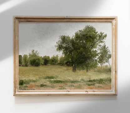 Vintage Warm Earth Tones Landscape Art Print L0222