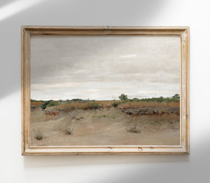 Vintage Neutral Desert Painting | Landscape Art Print L226