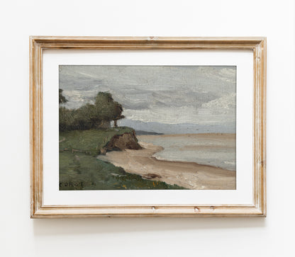Vintage Coastal Seaside Landscape Art Print L0140