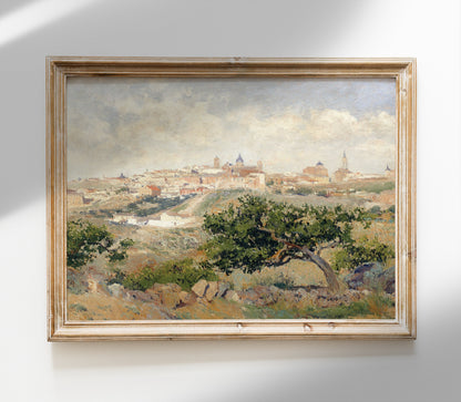 Vintage Village Landscape Art Print L0144