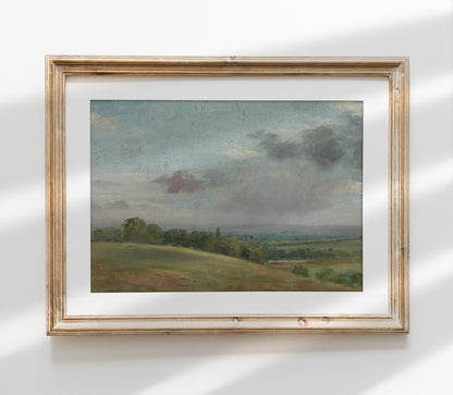 Vintage Hilltop Landscape Art Print L0146