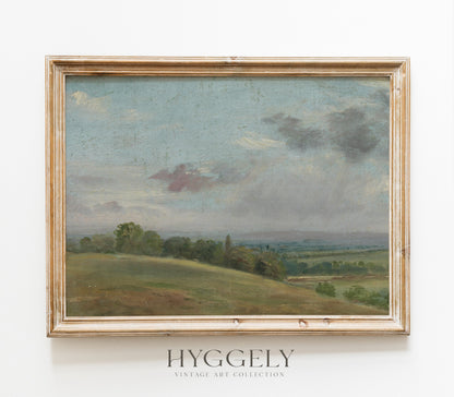 Vintage Hilltop Landscape Art Print L0146