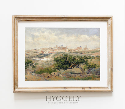 Vintage Village Landscape Art Print L0144