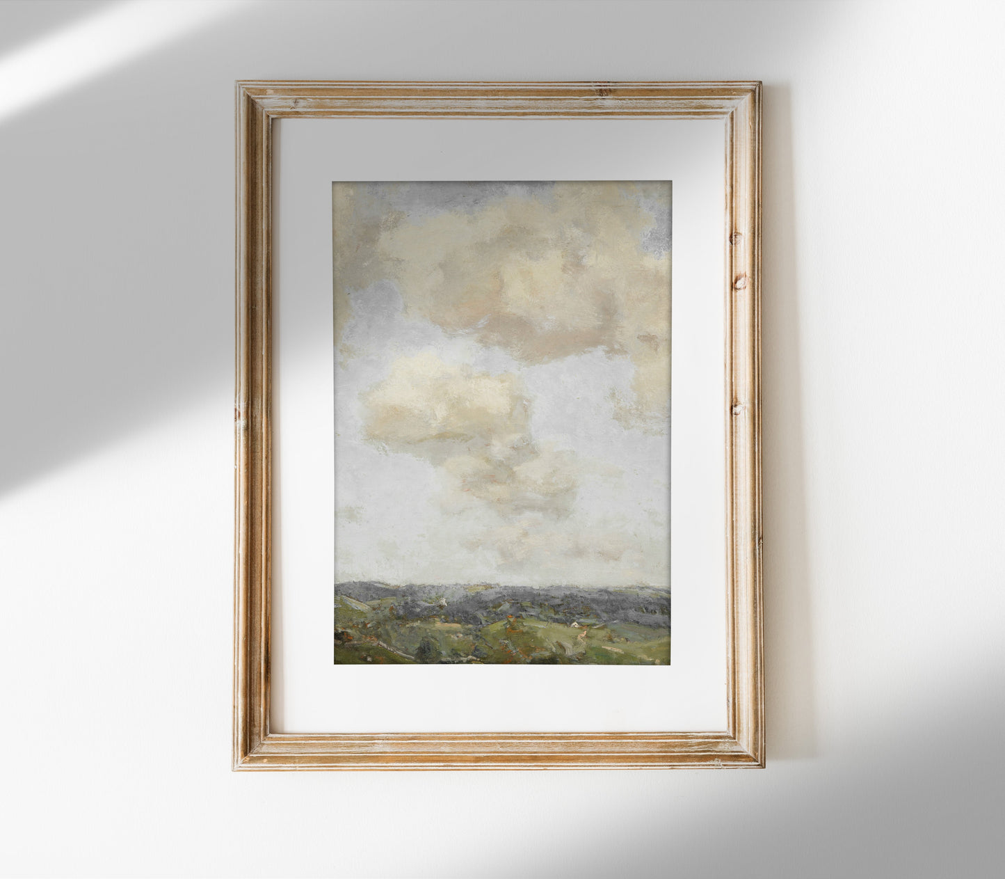 Vintage Landscape Sky and Land Painting L0204