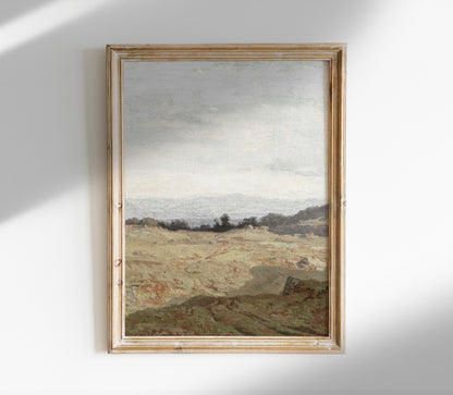 Vintage Landscape Overcast Painting L0223B