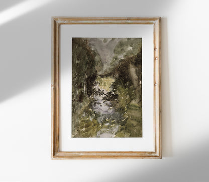 Vintage Forest Landscape Art Print L0120