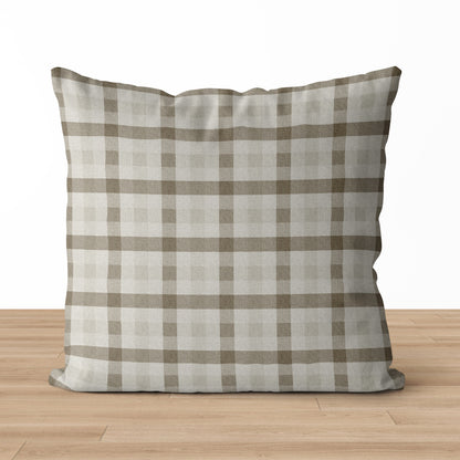 Quinton | Neutral Plaid Pillow Cover