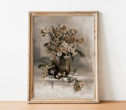 Vintage Floral Vase Still Life Art Print S0206