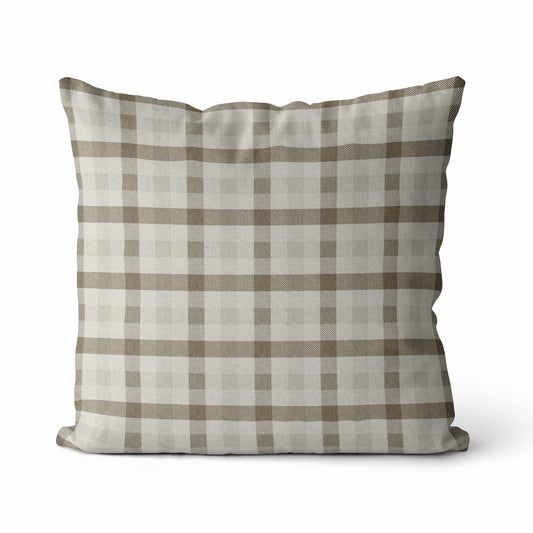 Quinton | Neutral Plaid Pillow Cover