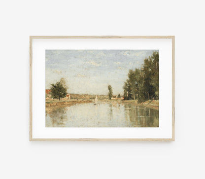 Vintage Nautical Landscape Art Print L0111