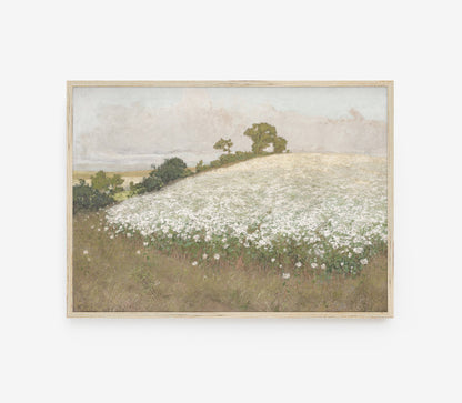 Vintage Floral Fields Landscape Art Print L0215