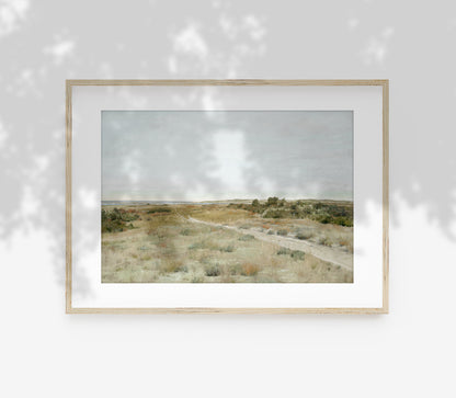Vintage Spring Field Pastel Landscape Art Print L0219