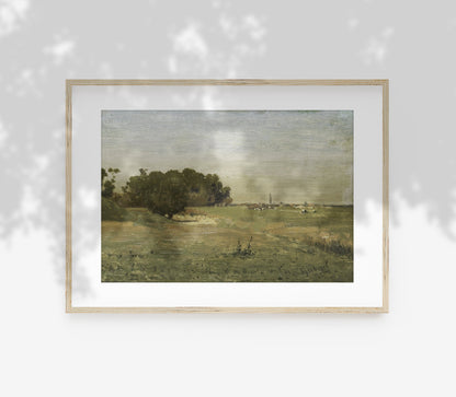 Vintage Earth Tones Landscape Art Print L0221A