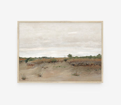 Vintage Neutral Desert Painting | Landscape Art Print L226