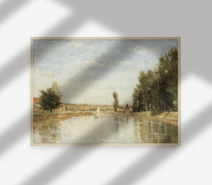 Vintage Nautical Landscape Art Print L0111