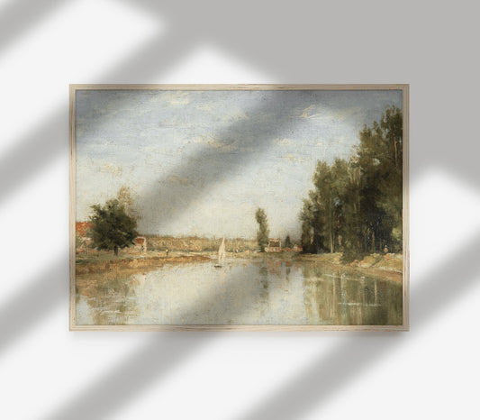 Vintage Nautical Landscape Art Print L0111