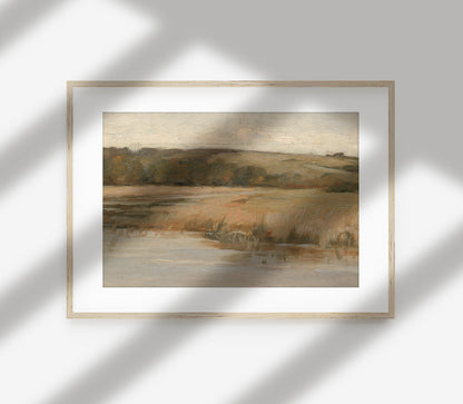 Vintage Warm Autumn Landscape Art Print L0125