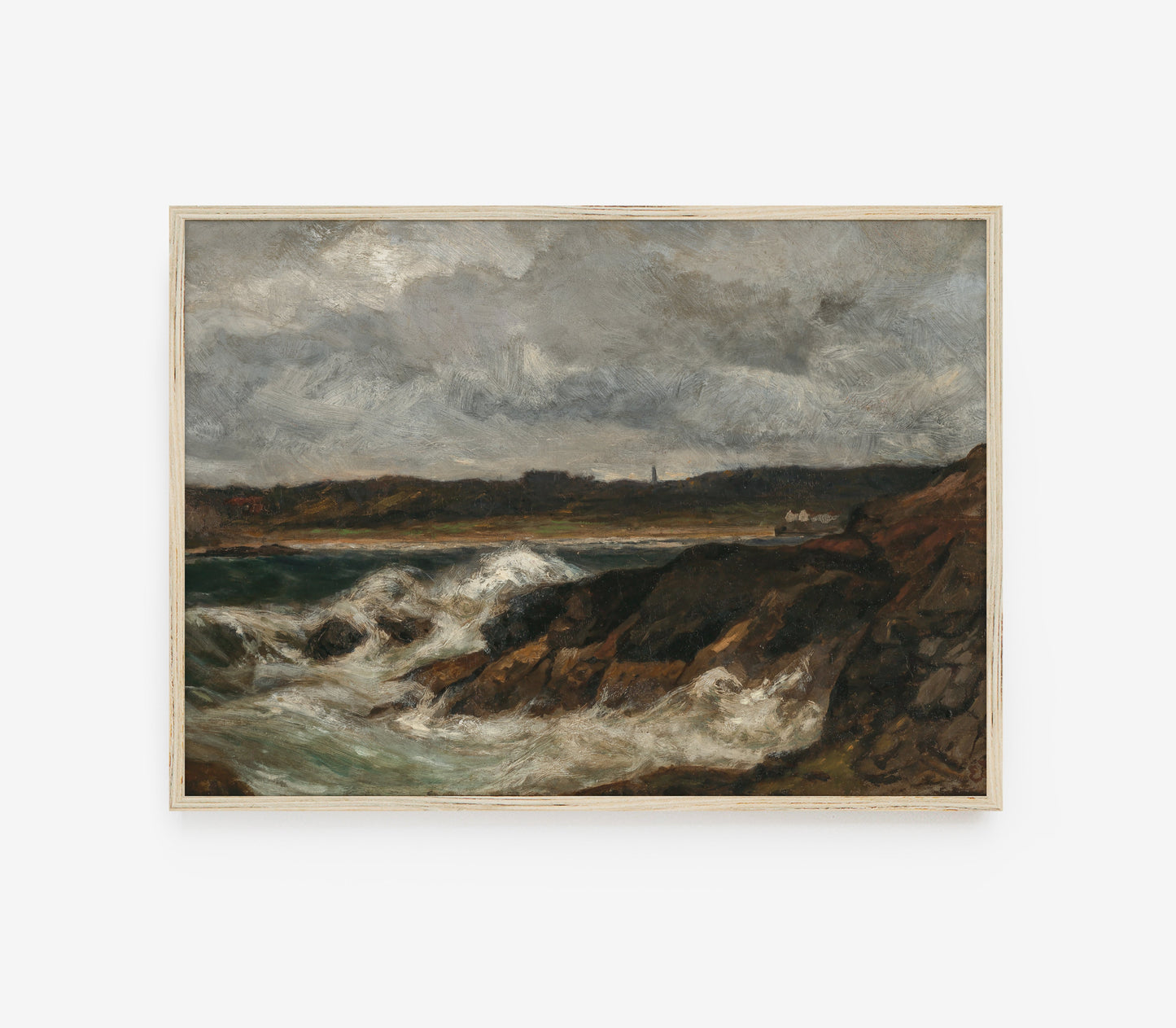 Vintage Crashing Waves Landscape Art Print L0132