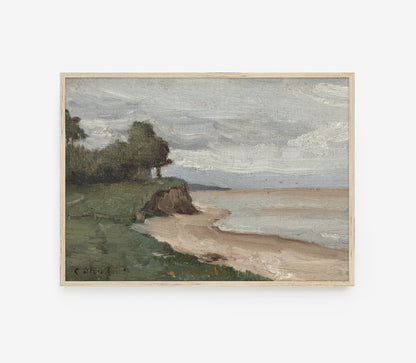 Vintage Coastal Seaside Landscape Art Print L0140