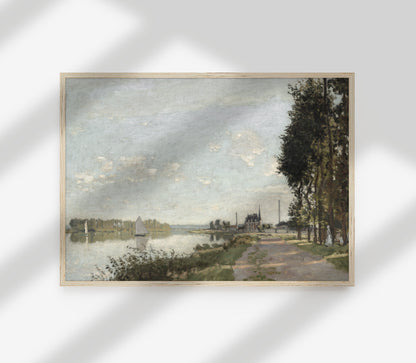 Vintage Coastal Riverside Landscape Art Print L0141