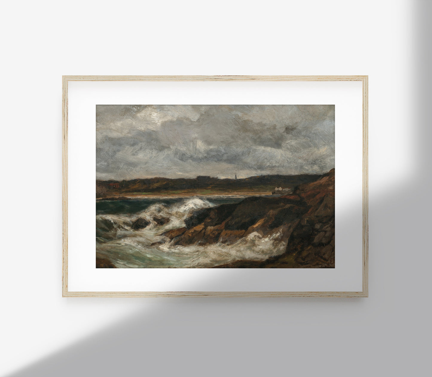 Vintage Crashing Waves Landscape Art Print L0132