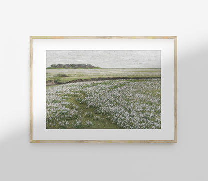 Vintage Floral Field Landscape Art Print L0160