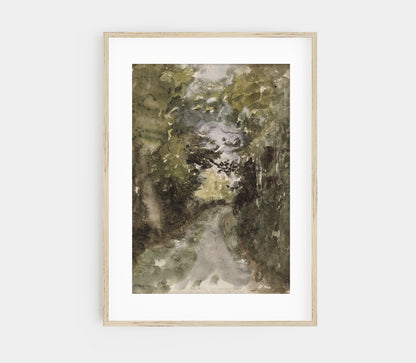 Vintage Forest Landscape Art Print L0120