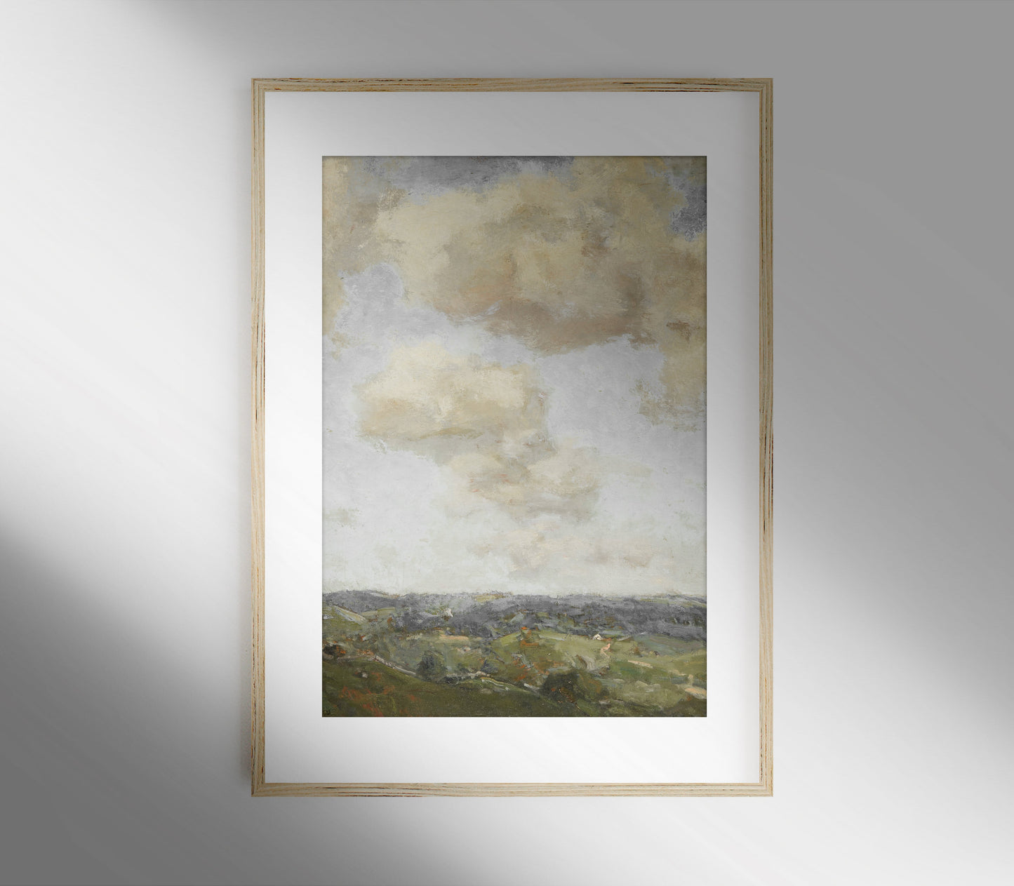 Vintage Landscape Sky and Land Painting L0204