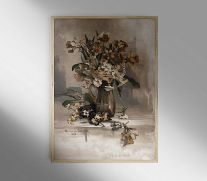 Vintage Floral Vase Still Life Art Print S0206