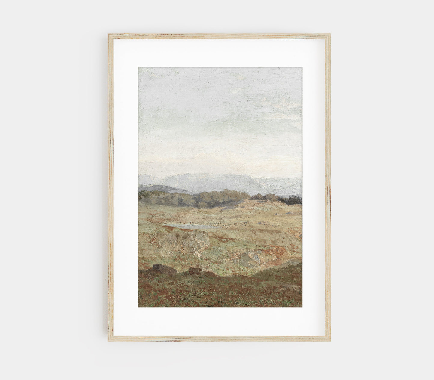 Vintage Landscape Overcast Painting L0223A