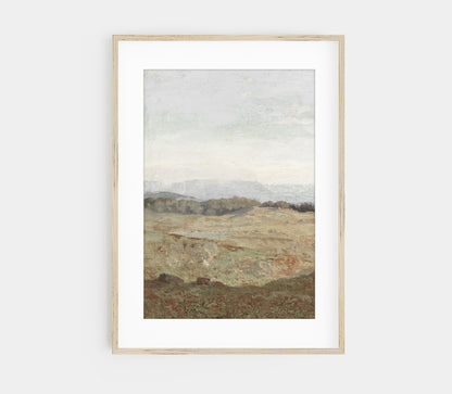 Vintage Landscape Overcast Painting L0223A
