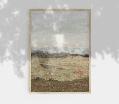 Vintage Landscape Overcast Painting L0223A