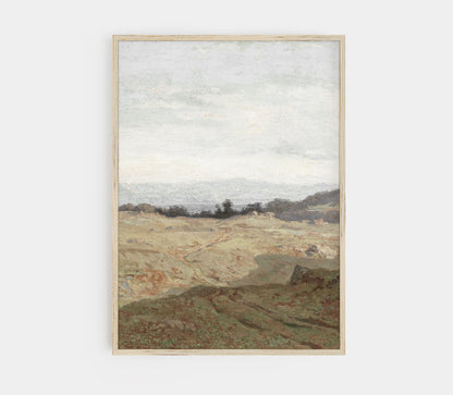 Vintage Landscape Overcast Painting L0223B