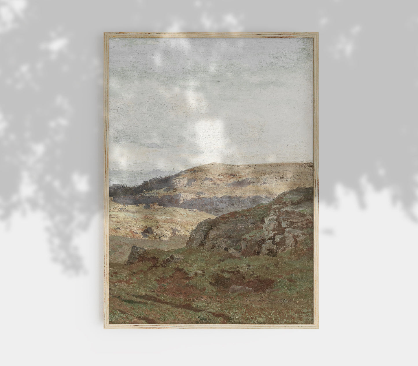 Vintage Landscape Overcast Painting L0223C