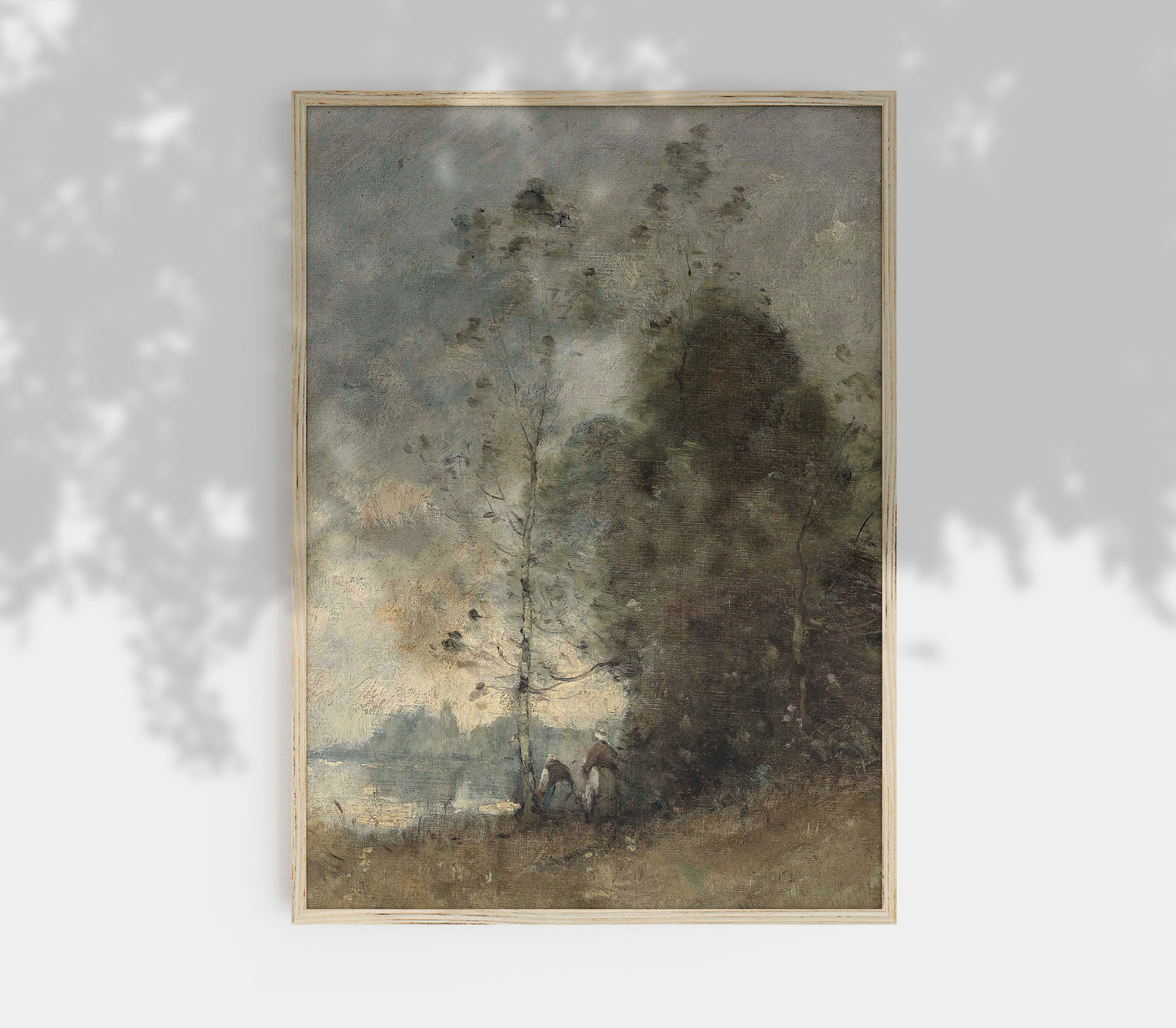 Vintage Moody Lake Landscape Art Print L0124