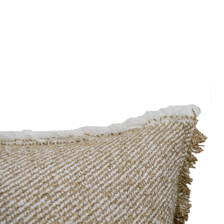 Devon Brown & White Fringe Cushion