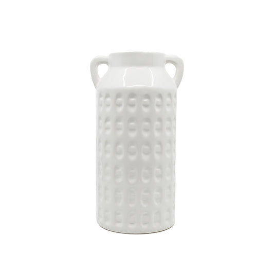 Finley Textured Vase - White