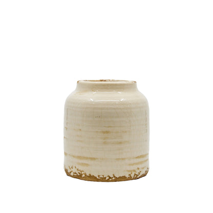 Hale Distressed Ceramic Glazed Pot - Short