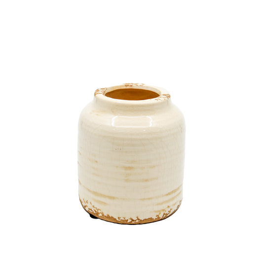 Hale Distressed Ceramic Glazed Pot - Short