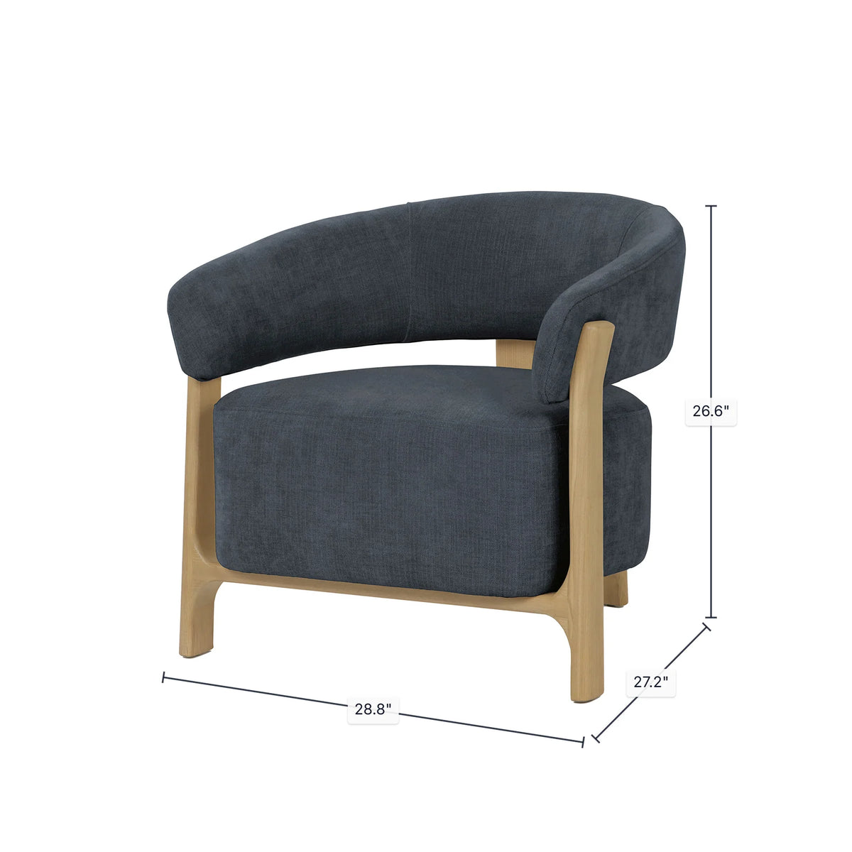 Harlow Club Chair | Spruce Grey Chenille