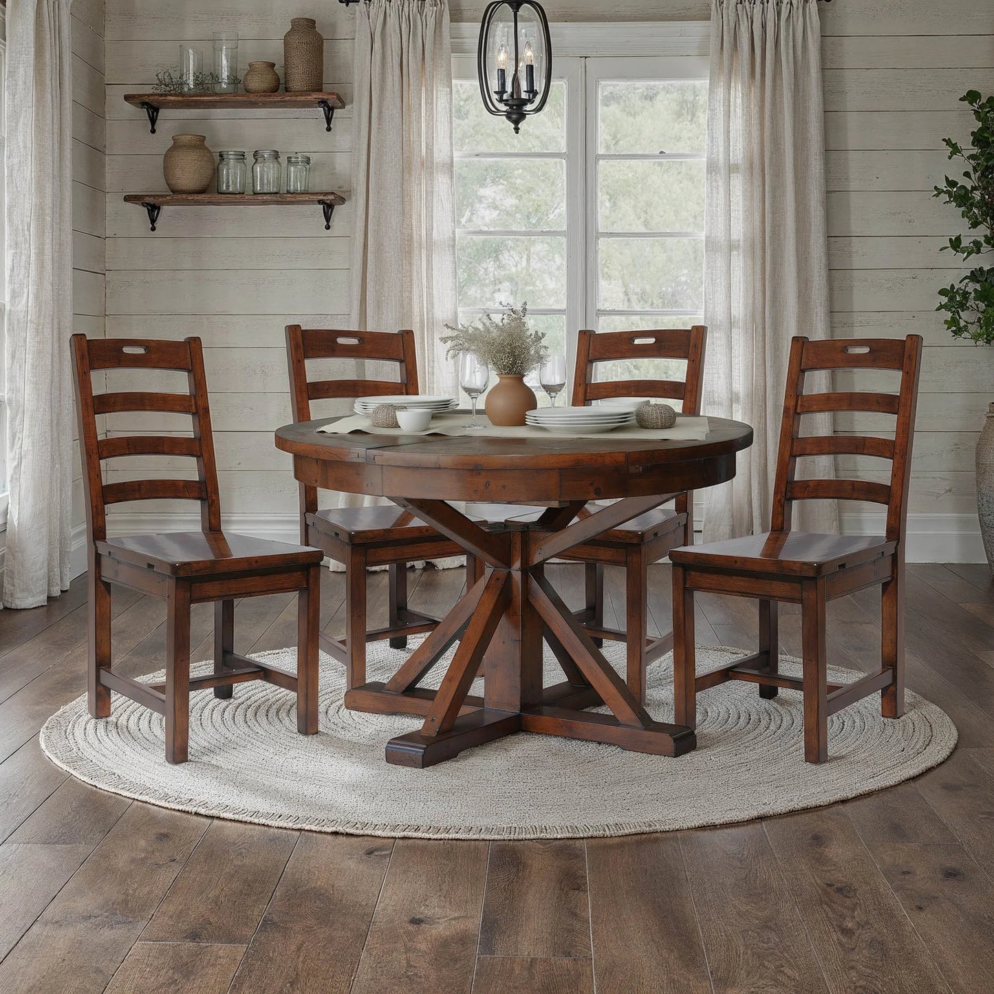 Irish Coast Round 47/63" Extension Dining Table | African Dusk