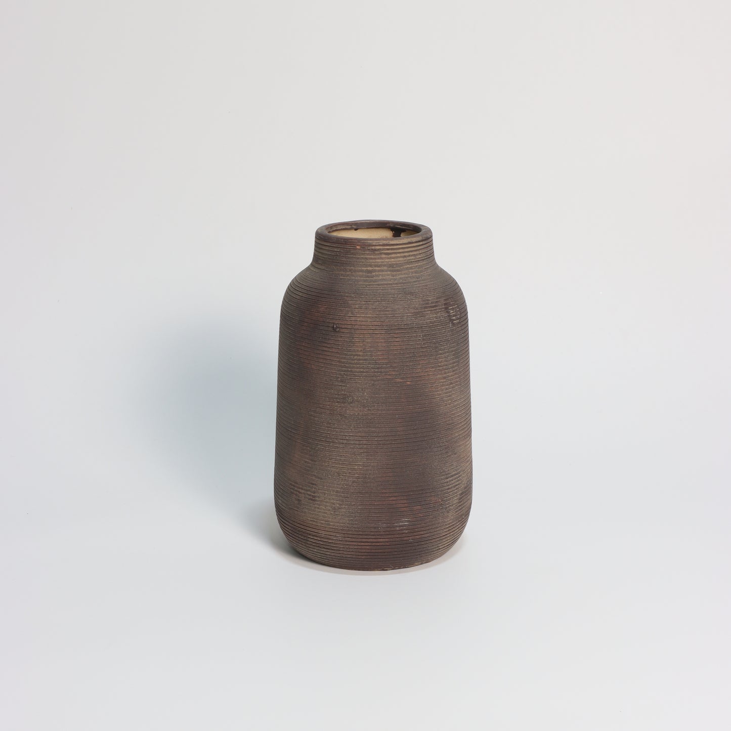 Mocha Brown Ridged Vase